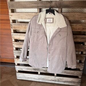 Ashley By 26 International Beige Corduroy Fleece Lined Jacket